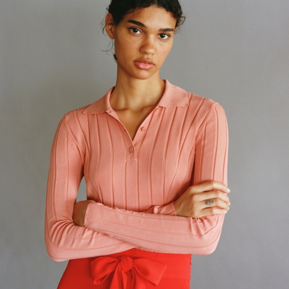 Zara peach ribbed knit